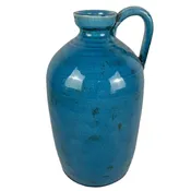 13″ Ceramic Pitcher with Handle, Dark Blue