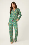 Cheetah Bonita Dreams Cheetah Print Long Sleeve Pajama Set