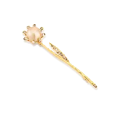 Gold Brown Indonesian Pearl Brooch in 18K Yellow Gold