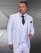 AMIRI 3 PC WHITE MODERN FIT SUIT