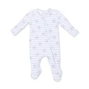 2 Way Zipper Footie - Airplane Stripes