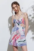 Alaina Printed Cut-out  Mini Dress