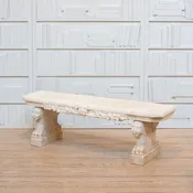 19th C. Carved Marble Garden Bench