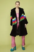 Faux Fur 5 Tone Rainbow Coat - Vibrant & Cozy Fashion Statement — Talk of The Walk