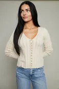 Allegra Pointelle Sweater Top