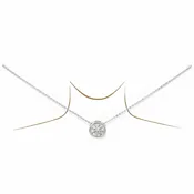 10 MM Bezel Stone Pendant Gold Dipped Chain Necklace