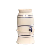 Heritage Blue Stripe Stoneware Water Cooler and Vinegar Crock