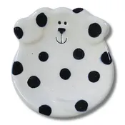 Black Dots Ceramic Dog Dish