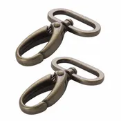 1.5" Swivel Snap Hooks - Antique Brass - Set of 2