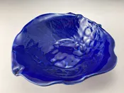 Cobalt blue grape shallow slab bowl