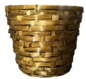 #PC1300S-8 -8″ Bamboo Pot Cover (Plant Basket) Honey Brown