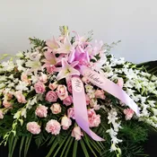 Pink & White Elegance Casket Cover