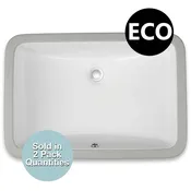 Ubuilder Series UCR80-ECO-W Undermount Rectangular Porcelain Ceramic Sink (18-1/2" x 12-1/4" I.D. x 7" D.)