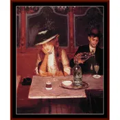 Absinthe Drinkers - Jean Beraud pdf counted cross stitch pattern