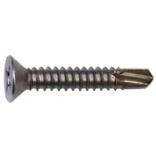 #14 x 1-1/2″ 410 Stainless Steel Flat Head Tek Screws for fastening Plastic Bench Tops to Metal Frames – 50 Pack