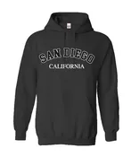 AEH 4012 San DIego California Black Adult Embroidery Hoodies
