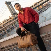 Acoma Leather Travel Bag - Caramel (TB-20 )