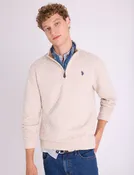 1/4 ZIP QUILTED KNIT PULLOVER