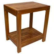 Bali Teak Shower and Bath Spa Bench with Shelf – 18″
