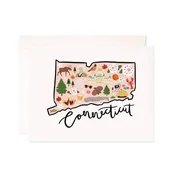 Bloomwolf Studio - Connecticut Greeting Card - State Map Stationery, Card Set