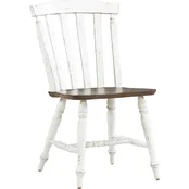 Al Fresco Slat Back Dining Chair in Graphite & Whitestone Wood (Set of 2)