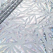 Abstract Metallic Foil Mesh White | Wholesale Stretch Fabric