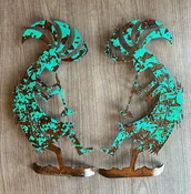 Kokopelli Metal Wall Art Set of 2 - 12" A