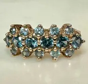 10K Gold Blue Topaz Ring sz 8 (3.7g)