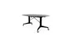 PS Furniture Scissor Vertical Fold-In-Half Rolling Tables - Oval - Laminate color - Pewter Brush, edge-48"W x 29"H
