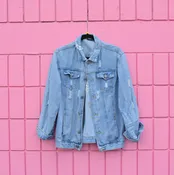 #117 L Judy Bridal Med Wash Denim Jacket 100% Cotton