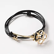 Gothic Key Leather Wrapped Bracelet