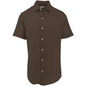 Chocolate Brown Pure Linen Short Sleeve Shirt