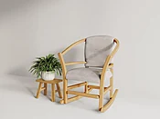 Amish Rocking Chair With Vegan Leather Cushion