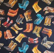 COWBOY BOOTS TOSSED BOOTS BLACK