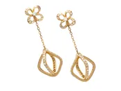 18k Gold Diamond “Cage”Drop Earrings