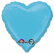 Caribbean Blue Heart Foil Party Balloon 18 Inch Inflated