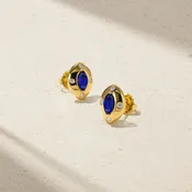 Aurum Marquise Sapphire Stud Earrings