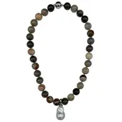 120-04-S| Warm Agate Quartz with Wild Pearl Drop