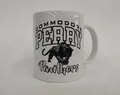 White 10 oz. Commodore Perry Panthers Mug — Custom Corner Printing