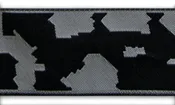 1 1/2" Black & Smoke Grey Bovine Woven Ribbon