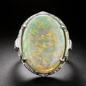 Art Deco Opal and Diamond Ring