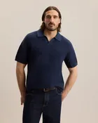 ENGINEERED STRIPE JOHNNY COLLAR POLO