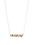 18K Gold Baguette Burst Necklace