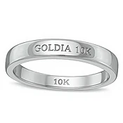 0.05 CT. TW Diamond Five Stone Wedding Band in 10K White Gold