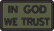 3″ x 1.75″ In God We Trust – OD Subdued with Velcro® backing