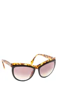 Alexander McQueen Tortoise Oversized Semi Cateye Sunglasses