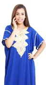 Andalousia Blue Moroccan Woman Casual Kaftan - Treasure of Morocco