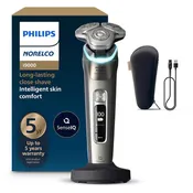 Philips Norelco i9000 Prestige Wet&Dry Electric Shaver with SenseIQ XP9203/81 , 360 Rotating Dual SteelPrecision Blades, Quick Clean Pod