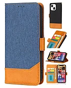 2 in 1 Canvas stitched side buckle leather case for iPhone 14/13