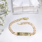 14K Gold Cuban ID Link Baby Bracelet 6"